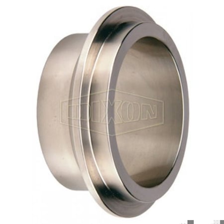 Dixon Short Weld Ferrule, 6 in Nominal, Male I-Line End Style, 316L SS, Domestic 14WI-R600